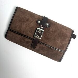 Vintage Y2K Wilson Maxima Leather Wallet Brown Suede Leather Pocketbook Trifold